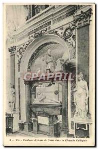 Old Postcard Eu Tomb of Henri de Guise in the Collegiate Chapel