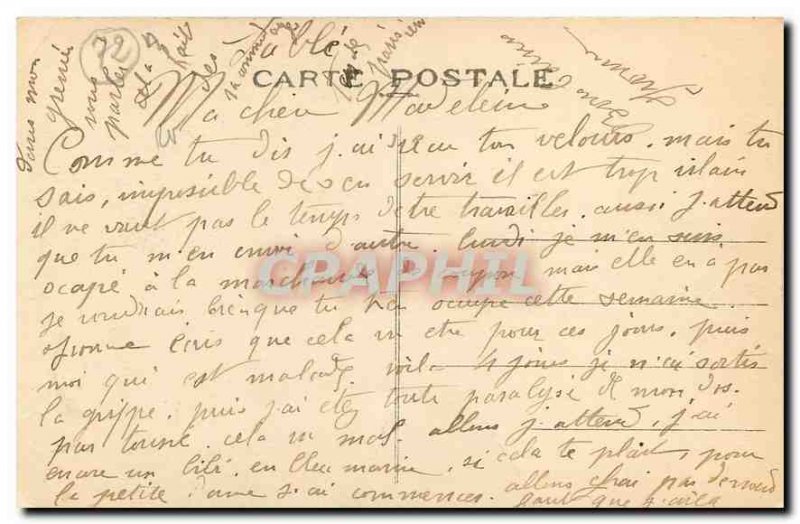 Old Postcard Solesmes Abbey Sarche the Bridge