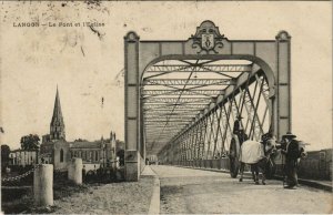 CPA LANGON - Le Pont et l'Église (140077)