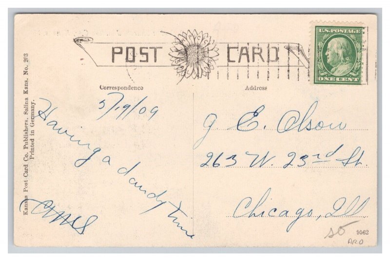 Junction City Kansas Postcard Methodist Church c1909