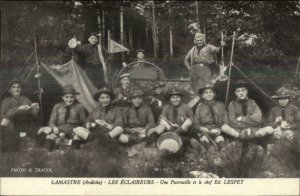 French Boy Scouts Lamastre Ardeche Les Eclaireurs Postcard 