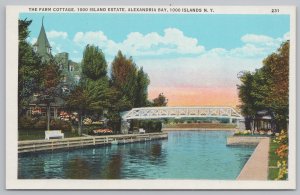 Linen~The Farm Cottage~1000 Island Estate~Alexandria Bay~New York~Flowers~Vtg PC