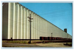 1963 World's Largest Grain Elevator Huchinson Kansas KS Unposted Postcard