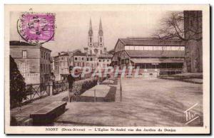 Niort - L & # 39Eglise St Andre - View of Garden Dungeon - Old Postcard