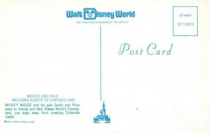 Orlando FL Walt Disney World Goofy Mickey Mouse Pluto Fantasyland Postcard