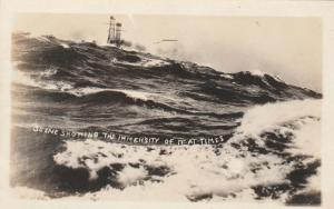 RPPC Immensity of Rough Seas at Times from Ship Military WWI