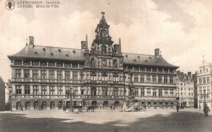 Vintage Postcard 1910's Antwerpen Stadhuis Anvers Hotel Ville Brussels Belgium