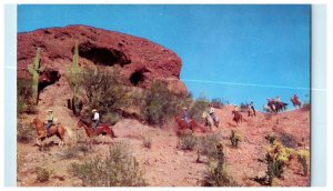 People Riding Horses, Papago Park, Phoenix Arizona AR Unposted Postcard