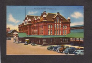 NH Railroad Train Station Depot Concord New Hampshire Linen Postcard RR