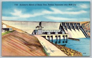 Boone Dam  Eastern Tennessee   Bluff City   Postcard