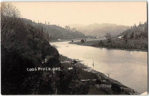 RPPC COOS RIVER, OREGON Real Photo 1910s Antique Postcard