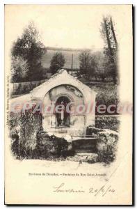 Old Postcard surroundings Dourdan fountain Good Saint Arnoult