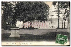 Old Postcard Cambrai The Public Garden