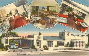 Autos Hawthorn Restaurant Indianapolis Indiana 1940s Postcard Nationwide 11640