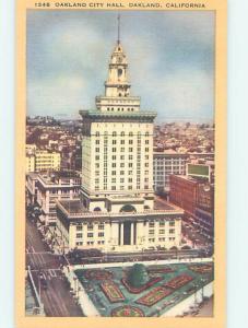 Unused Linen CITY HALL SCENE Oakland California CA hs5829