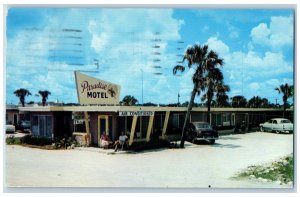 Daytona Beach Florida FL Postcard Paradise Motel Exterior Roadside 1957 Vintage