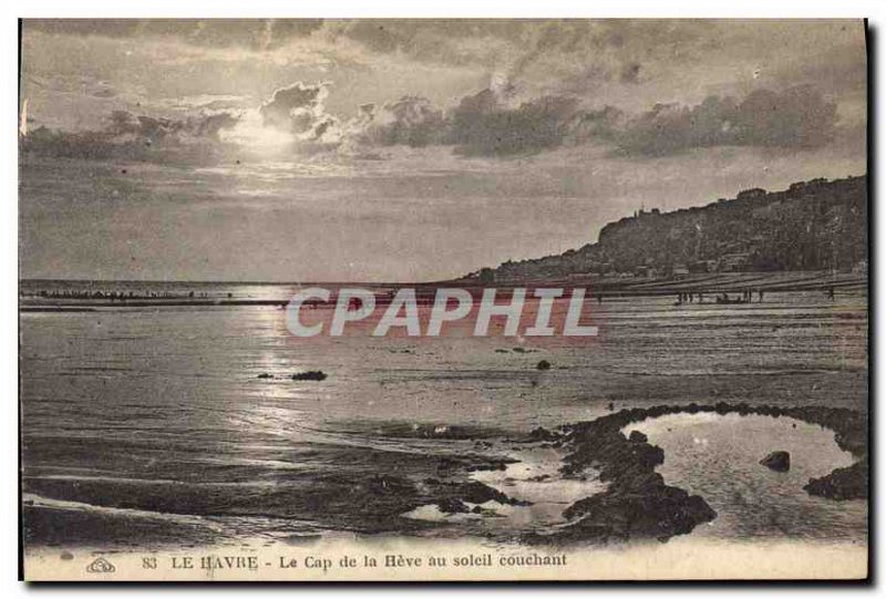 Old Postcard Le Havre Cape La Heve at Sunset