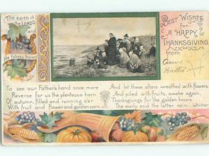 Divided-Back THANKSGIVING SCENE Great Postcard AA0544