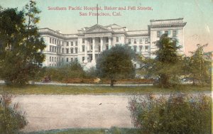 Vintage Postcard Southern Pacific Hospital Baker & Fell St. San Francisco CA 