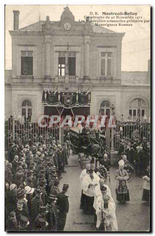 Montreuil Bellay - Catasrophe November 1911 - The Funerals solennaire Old Pos...