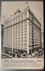 Vintage Postcard 1932 Meier & Frank Department Store, Portland, Oregon