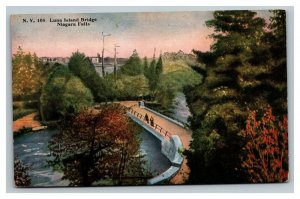 Vintage 1910's Postcard Aerial View of Luna Island Bridge Niagara Falls New York