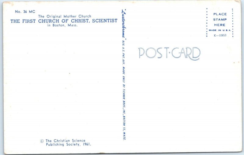 c1960s Boston, MA First Church of Christ Scientist Interior Chapel Chrome A307