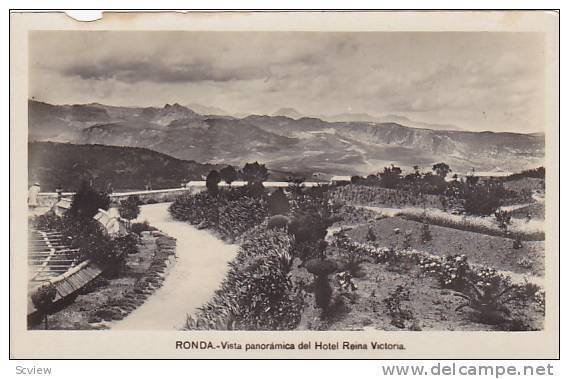 RP, Vista Panoramica Del Hotel Reina Victoria, Ronda (Malaga), Andalucia, Spa...