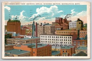 Minneapolis MN Birds Eye View Showing Retail Business Section Postcard O26