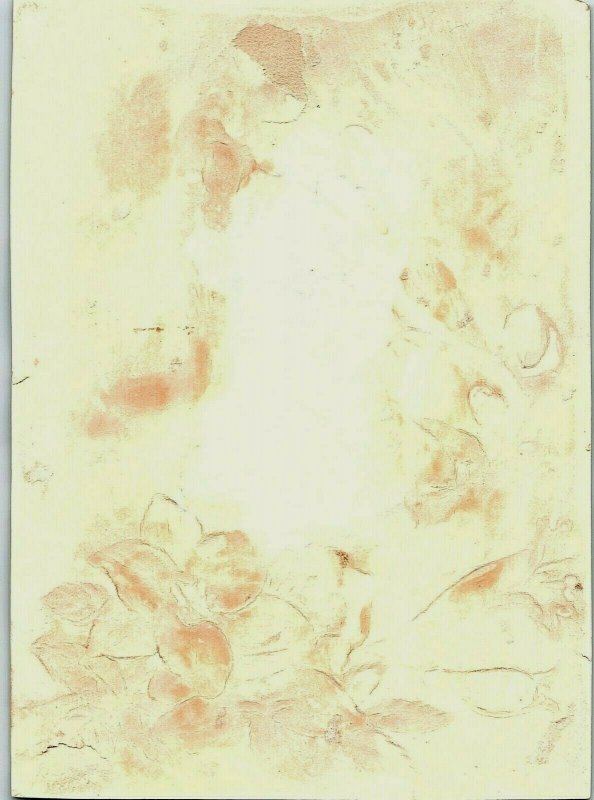 1880's Embossed Victorian Easter Card Angel In Pink White Lilies &U