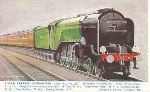 LNER Express Locomotive Edward Thompson Train Postcard