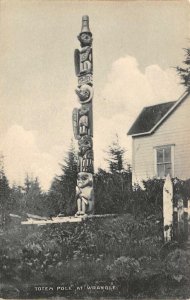 Indian Totem Pole Wrangell, Alaska Native Americana ca 1910s Vintage Postcard