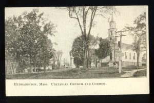 Hubbardston, Massachusetts/MA/Mass Postcard, Unitarian Church & Common