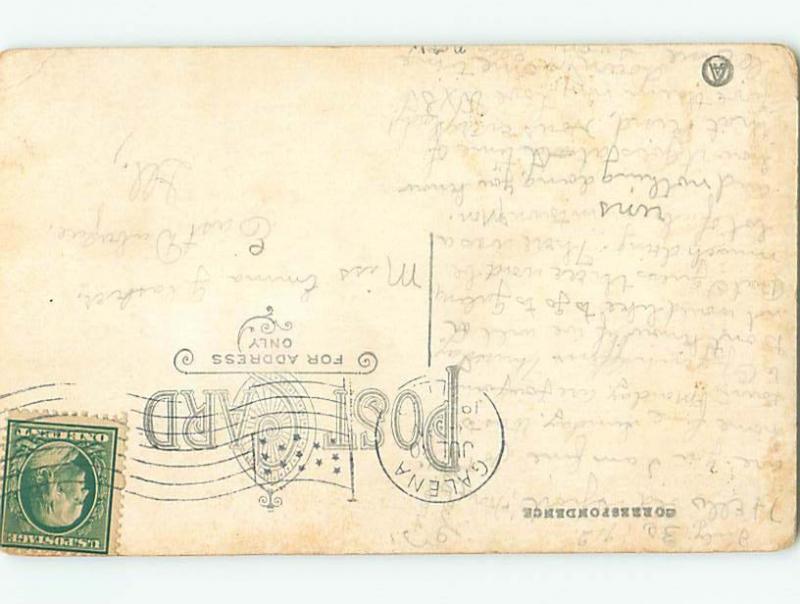 Divided-Back PENNANT POSTCARD Galena Illinois IL HM5127