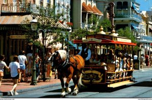 Florida Walt Disney World Horse Drawn Trolley On Main Street U S A