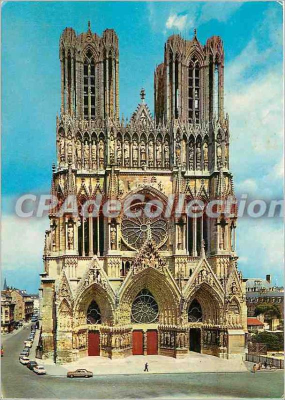 Postcard Modern Caathedrale Reims (XIII century) West Facade