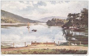 Lake Windermere Looking North, Sailboat, LAKE WINDERMERE, England, UK, 1900-1...