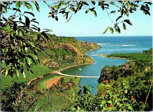 Scenic View  Baie du Cap Mauritius 1960s Photochrome Postcard