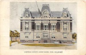 D67/ Enid Oklahoma Ok Postcard 1908 Garfield County Court House