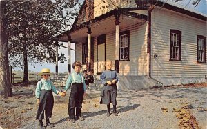 Amish Children in front of School 1969 