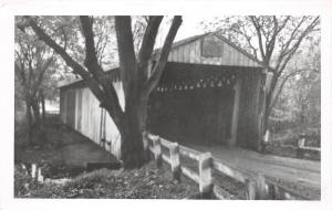 D78/ Eagleville Ashtabula Ohio Real Photo RPPC Postcard c1950s Covered Bridge 27