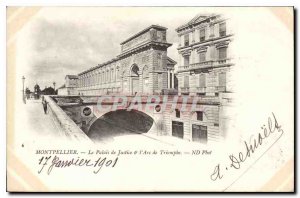 Postcard Old Montpellier Courthouse and the Arc de Triomphe