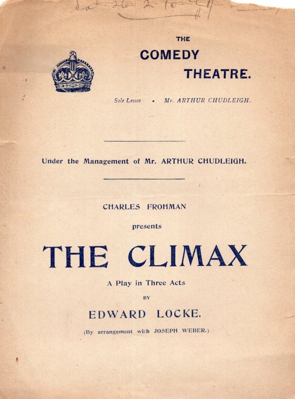 The Climax Edward Locke The Goon Show London Comedy Theatre Old Programme