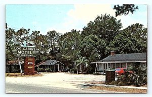 PANAMA CITY, FL Florida ~ LOG CABIN MOTEL  c1960s Roadside Postcard