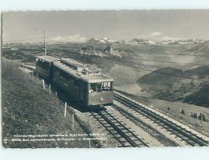 old rppc TRAIN ON TRACKS Rigi-Kulm - Schwyz - Lauerz Steinen Switzerland HM1821