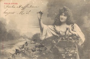 Victorian Woman Fille D'eve Vintage Postcard 03.56 