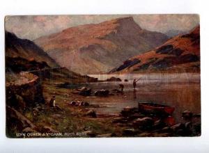 223339 UK NORTH WALES fishing Lin Ogwen TUCK vintage postcard