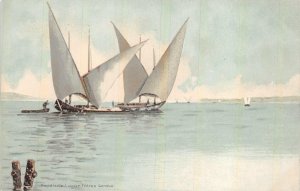 PAPETERIE LAGIER FRERES GENEVE SWITZERLAND SHIPS POSTCARD (c. 1900)