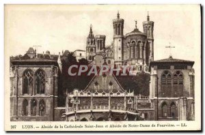 Old Postcard Lyon Apse of the Cathedrale Saint Jean Apse of Notre Dame de Fou...