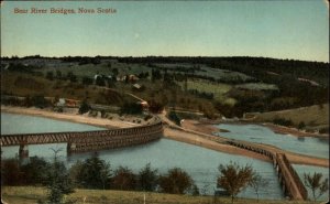 Bear River Nova Scotia NS Bridges Bird's Eye View c1910 Vintage Postcard